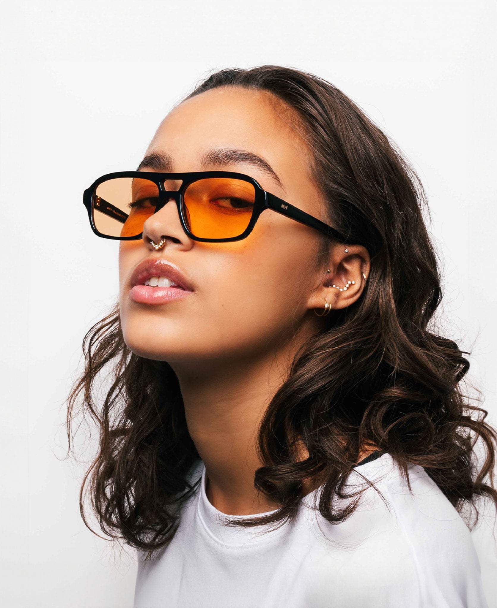 Orange and black sunglasses on sale