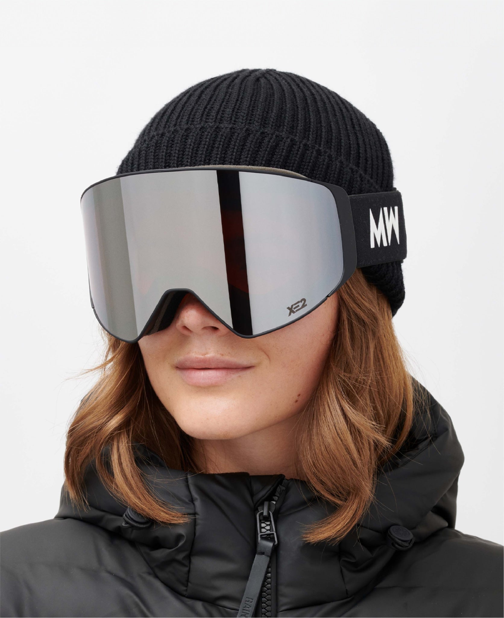 silver mirror ski goggles CLEAR XE2