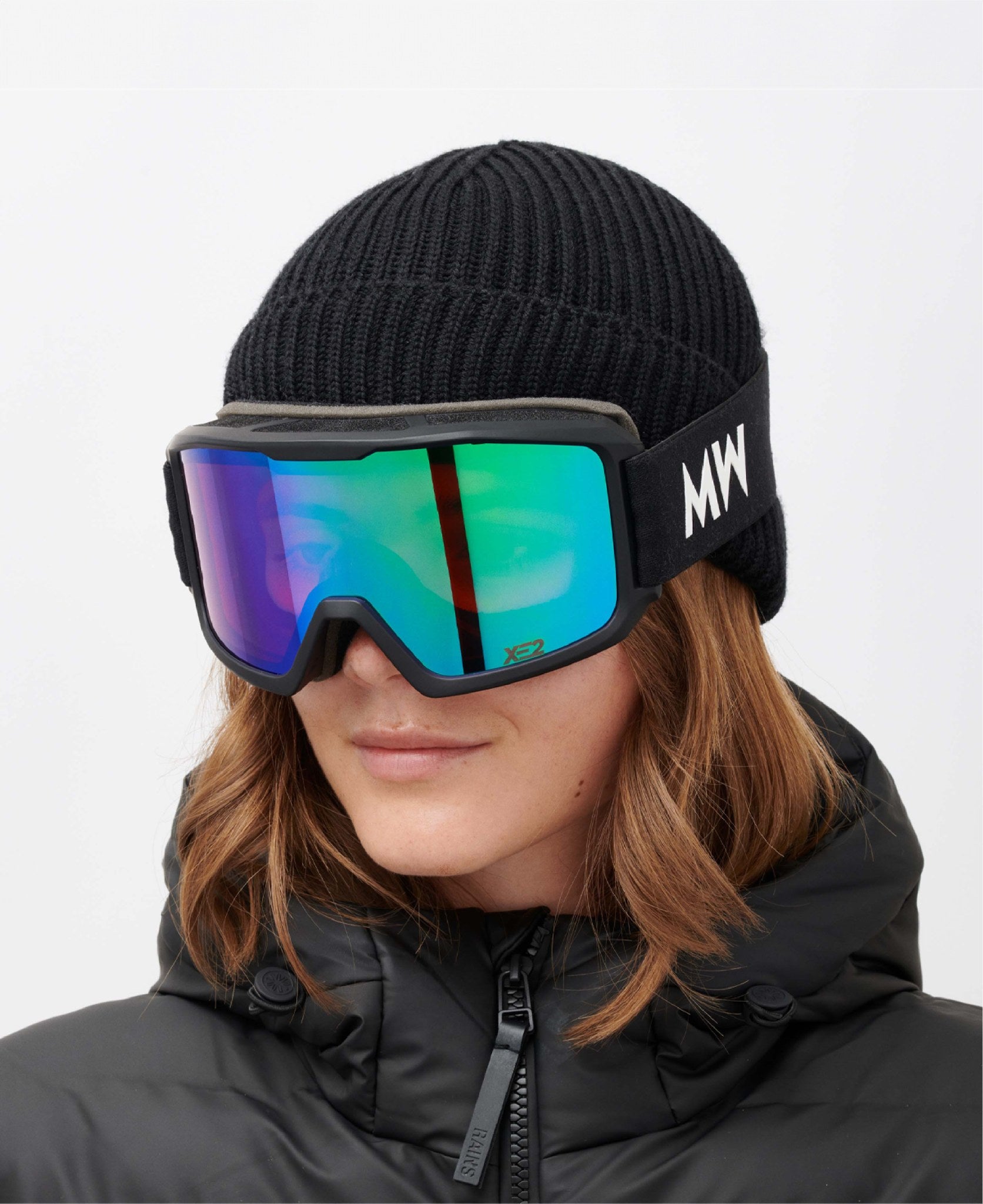 スキー・スノーボードアクセサリー MESSYWEEKEND FERDI BLACK Green Mirrored FERDI XE2 - Black Green Mirrored