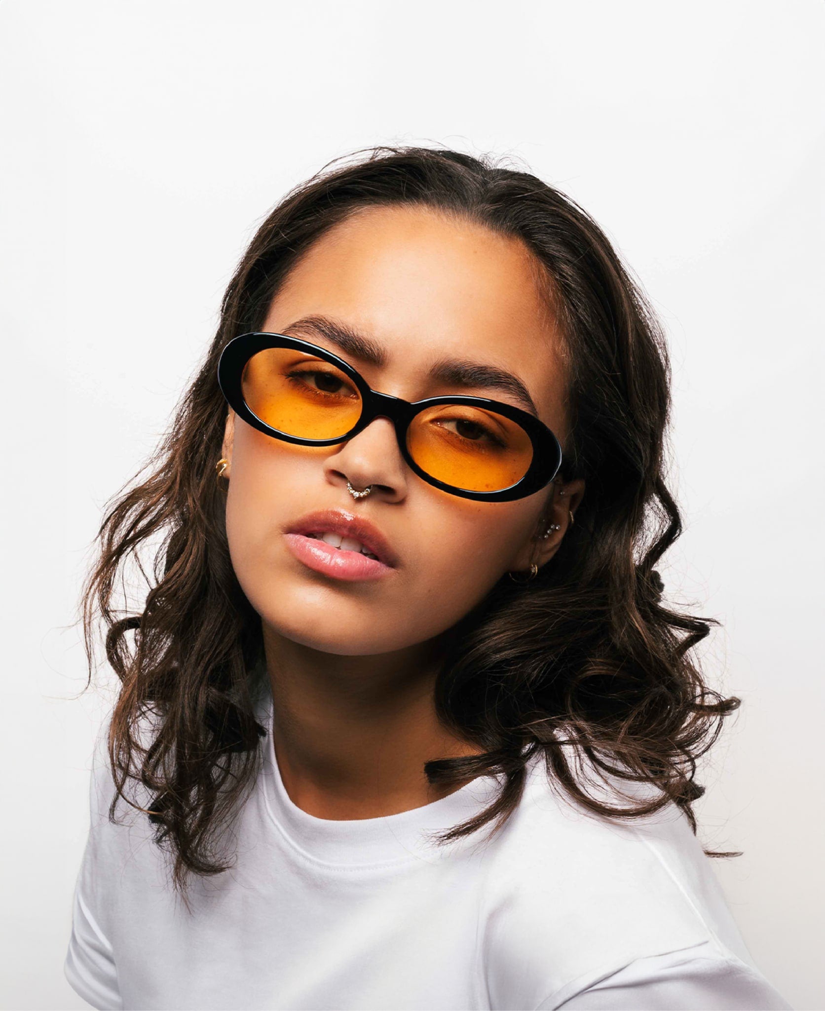 MESSY WEEKND ゴーグル KURT Black Yellow - Oval Cat-Eye Sunglasses |MESSYWEEKEND