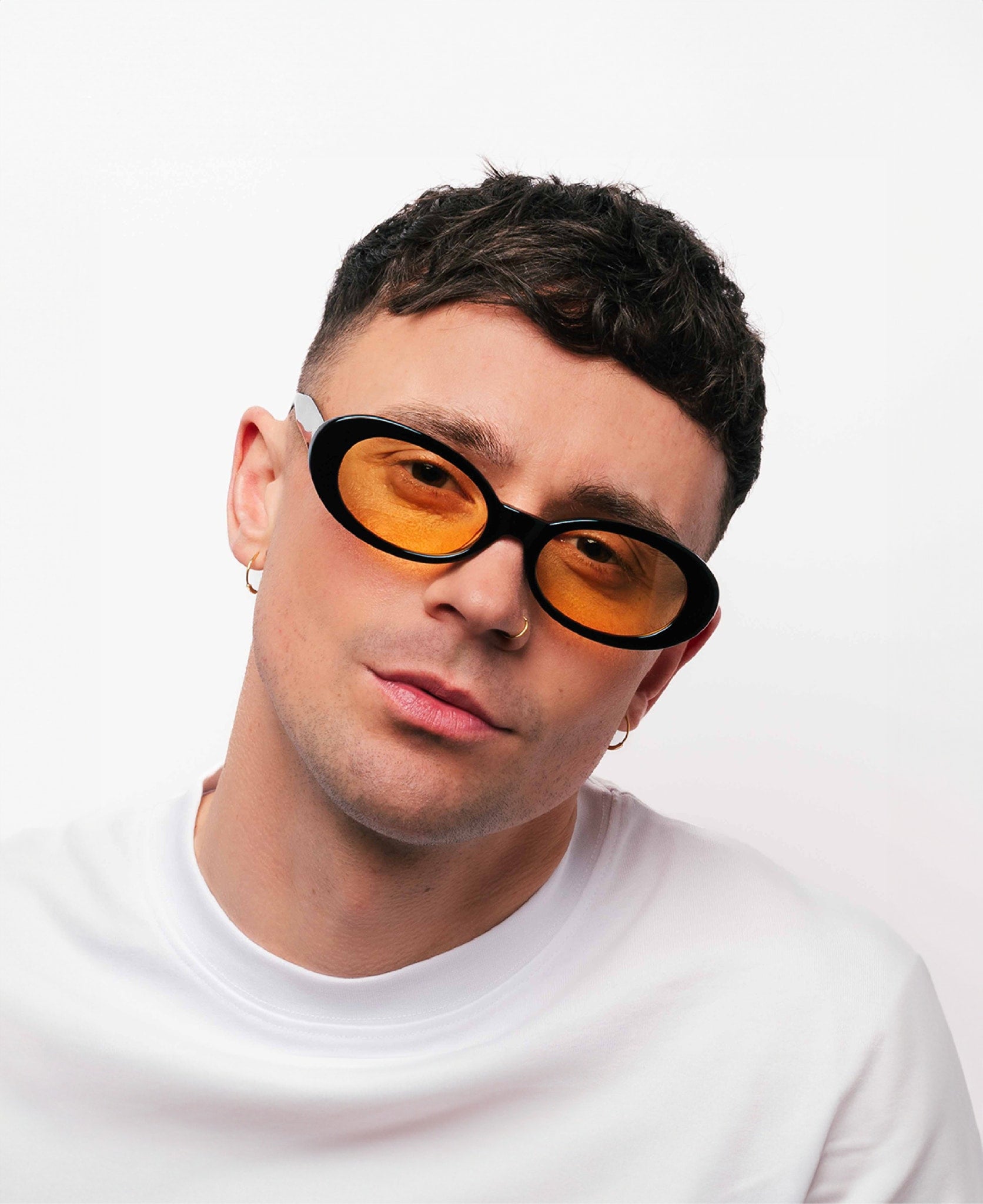MESSY WEEKND ゴーグル KURT Black Yellow - Oval Cat-Eye Sunglasses |MESSYWEEKEND