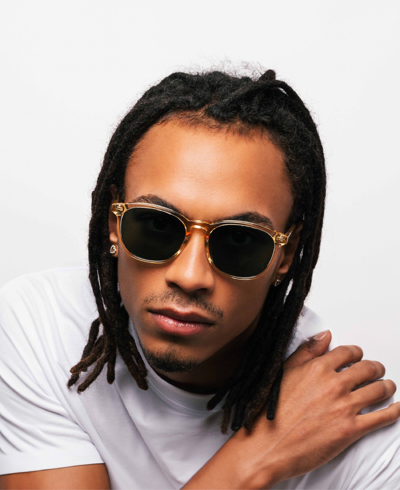 SEAN Champagne, Sunglasses With Transparent Frame|MESSYWEEKEND