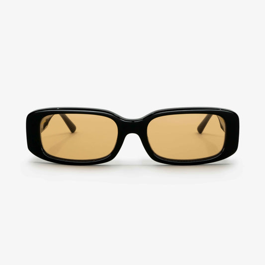Vintage rectangle sunglasses orange lenses | MessyWeekend
