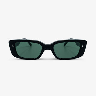 Retro sunglasses rectangle acetate black | MessyWeekend